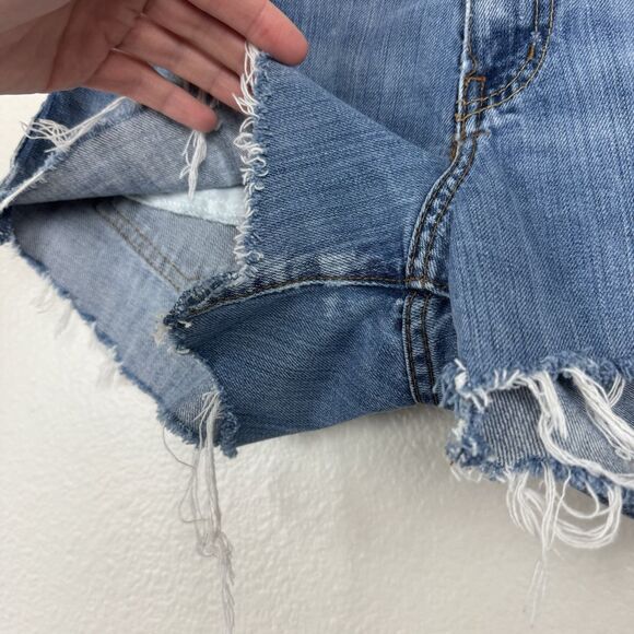 Polo Ralph Lauren Saturday Jean Cutoff Denim Micro Shorts Mid Rise Light Wash 2 - Picture 6 of 12